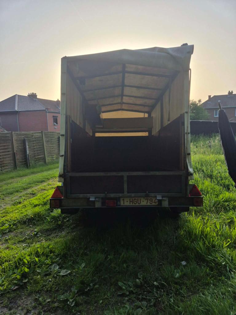 Remorque double essieux bâché avec Marquis, Auto diversen, Aanhangers en Bagagewagens, Ophalen, Gebruikt
