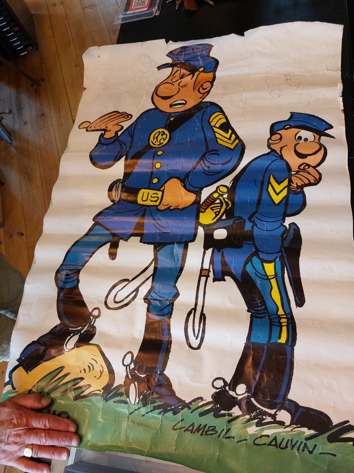 Affiche signé Willy Lambil et Cauvin, Série complète ou Série, Enlèvement, Utilisé