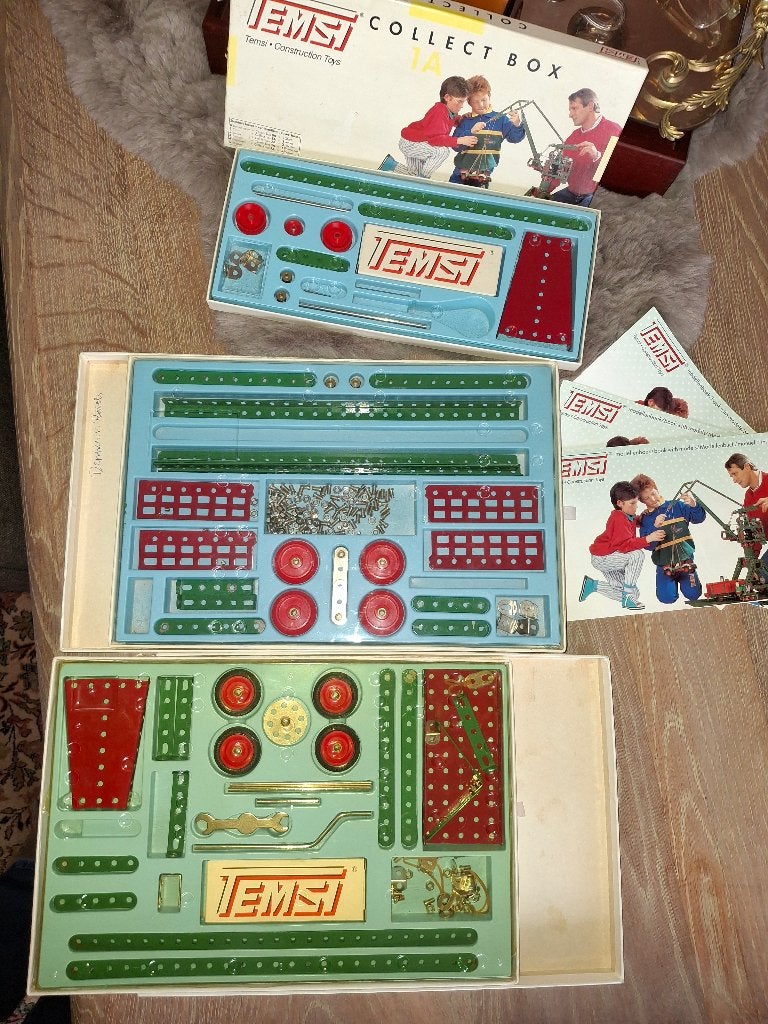 3 dozen Temsi constructies in originele doos, jaren 70., Antiek en Kunst, Ophalen