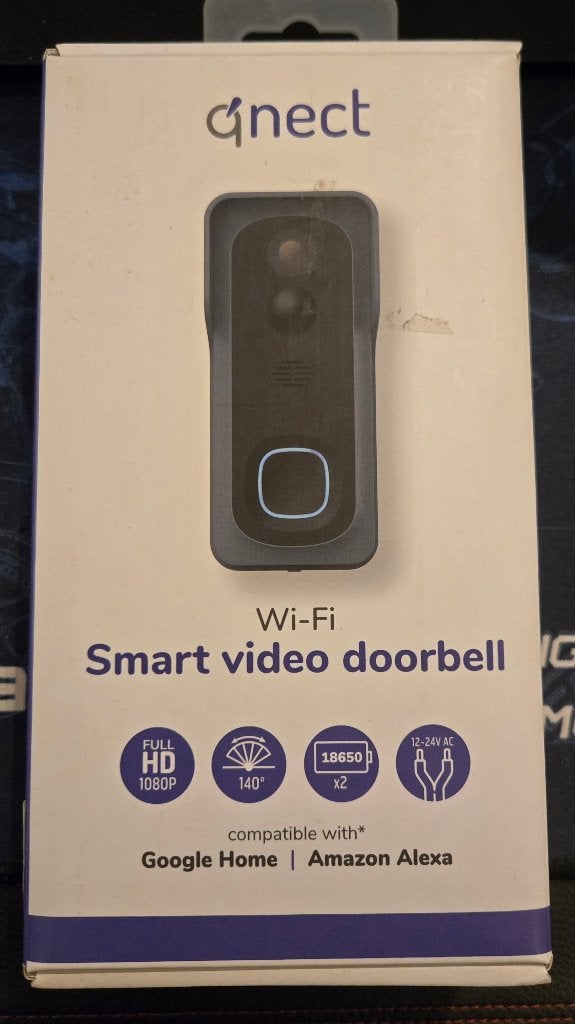 Qnect - Smart video deurbel + draadloze speaker, Ophalen, Bewegingsdetectiesensor, Zo goed als nieuw, Draadloos