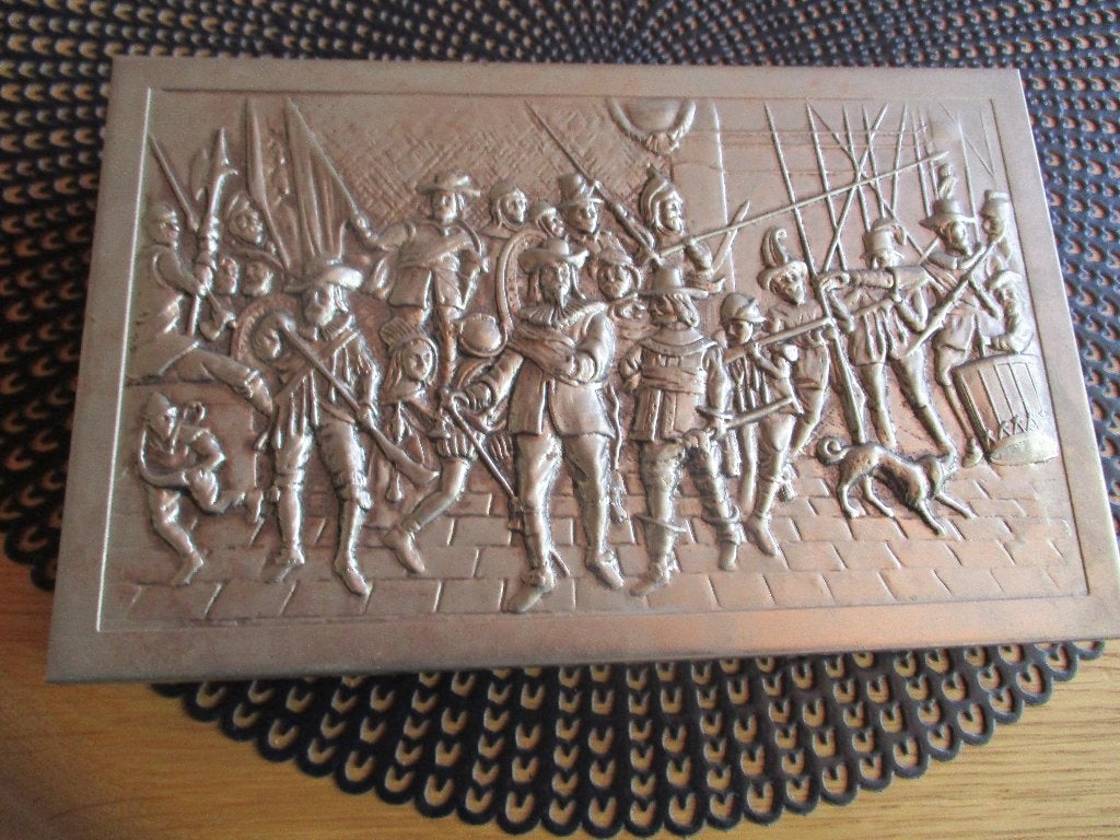 woon decoratie bakje oud metalen deksel + print, Tuin en Terras, Ophalen of Verzenden, Zo goed als nieuw