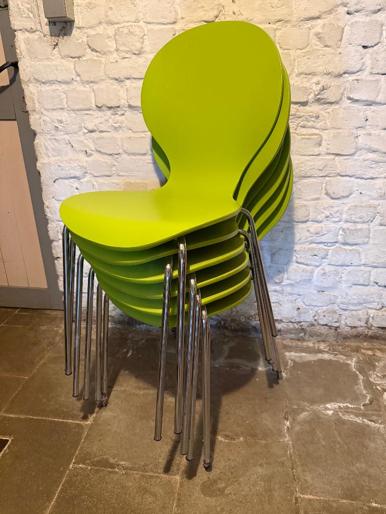 Set van 6 Scandinavische designstoelen, Huis en Inrichting, Stoelen, Ophalen, Gebruikt, Vijf, Zes of meer stoelen, Hout