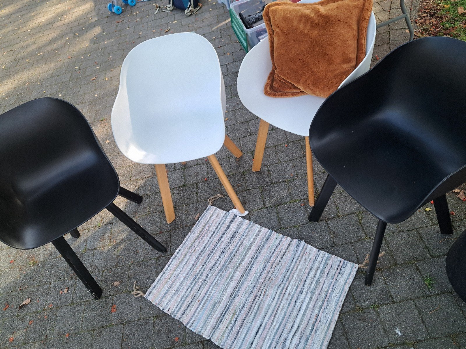kuipstoelen 4 - zwart en wit, Huis en Inrichting, Ophalen, Overige kleuren