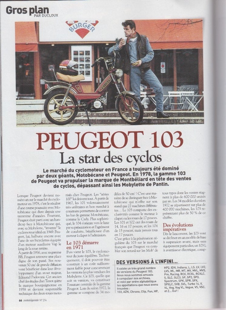 Cyclomoteurs Peugeot 103 collection, Enlèvement ou Envoi