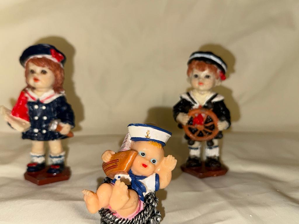 Set van 3 Zeemansbeeldjes - Vintage Decoratie, Verzamelen, Poppenhuizen en Toebehoren, Ophalen of Verzenden, Zo goed als nieuw