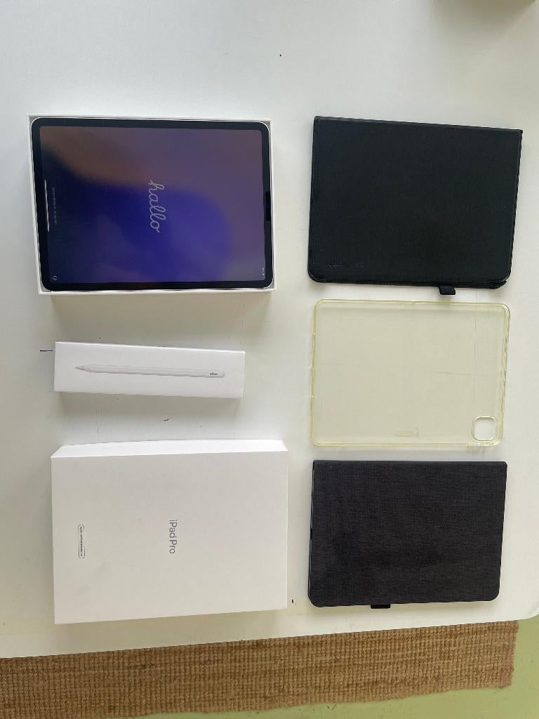 iPad Pro 11" - M1 - 128GB - Zilver met apple pencil en hoes, Computers en Software, Apple iPads, 11 inch, Refurbished, Ophalen of Verzenden