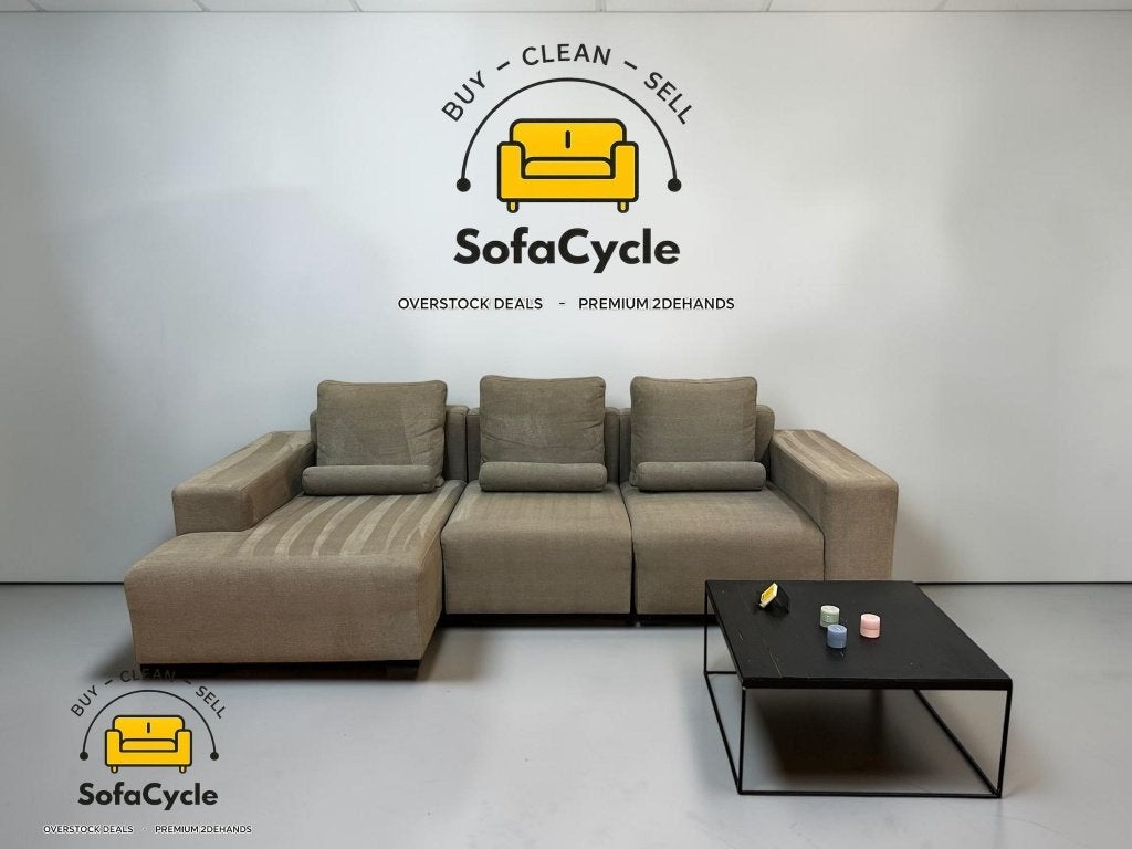 Passe Partout hoekzetel groen in stof, hoek L, Gebruikt, Stof, Zonnestraat 223-229, 9600 Ronse, België, Info@sofacycle.be