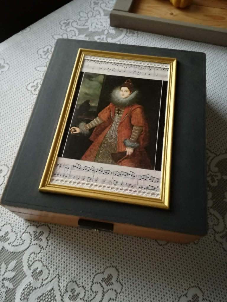Houten doos brocante stijl, Enlèvement, Brocante