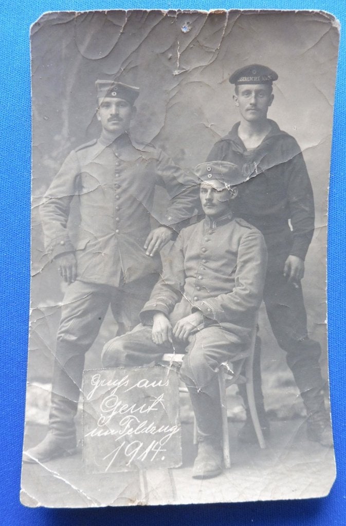 Fotokaart Gent 1914 - Marinekorps Vlaanderen & Infanterie, Verzamelen, Militaria | Algemeen, Verzenden, Marine, Overige typen