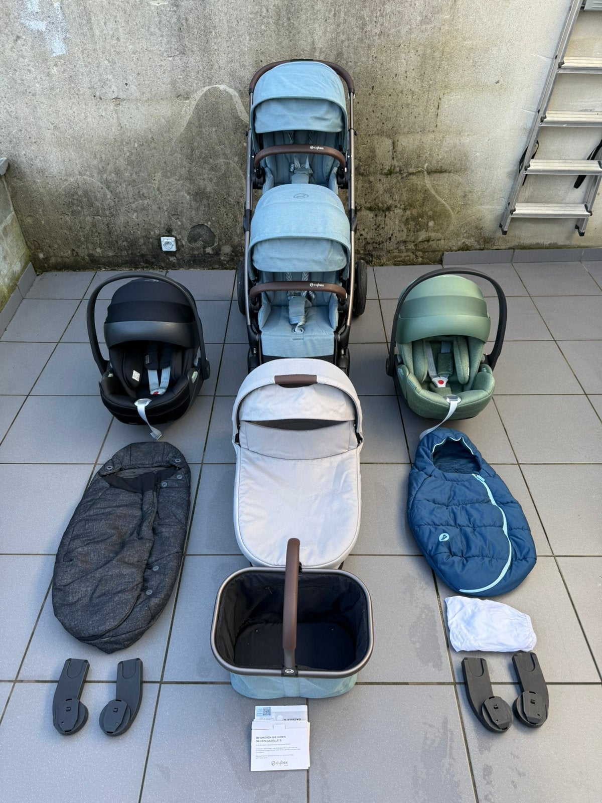Poussette double Gazelle super etat, Kinderen en Baby's, Ophalen, Zo goed als nieuw, Kinderwagen