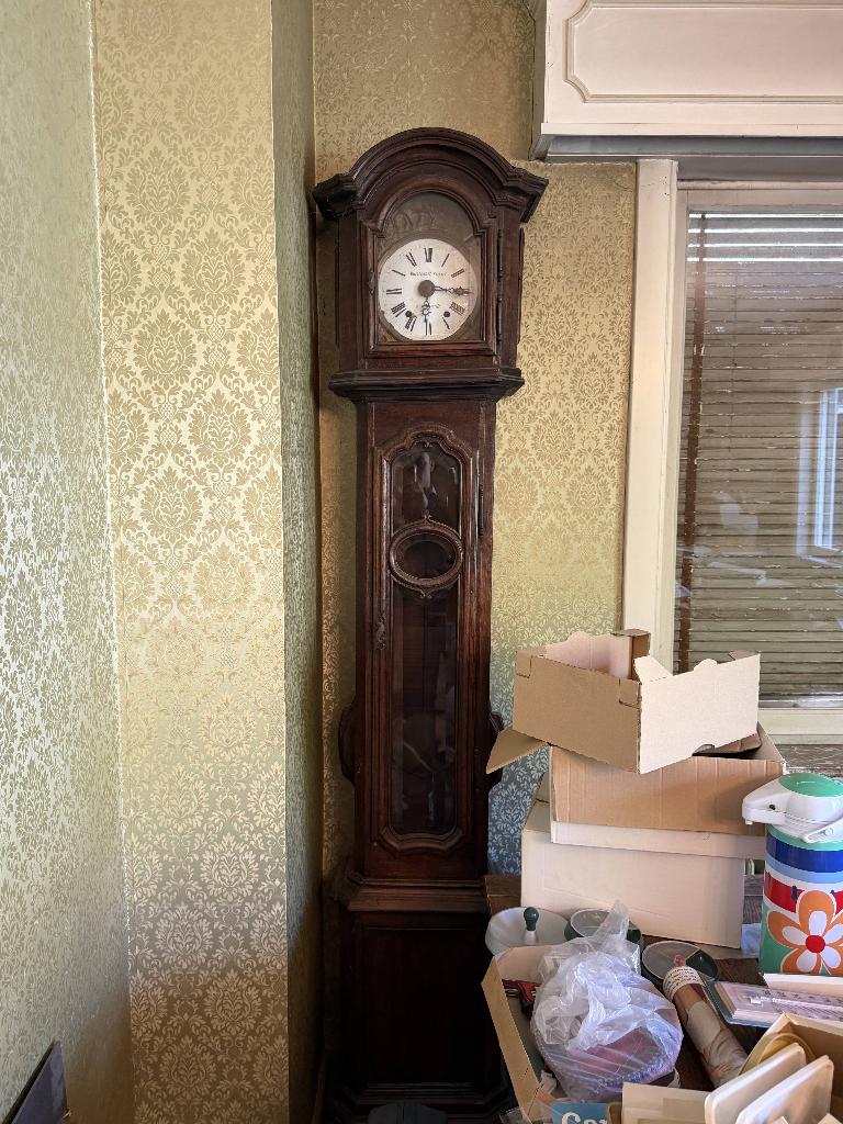 Horloge de parquet ancienne en chêne – BRIQUEMONT Gaspard, Enlèvement