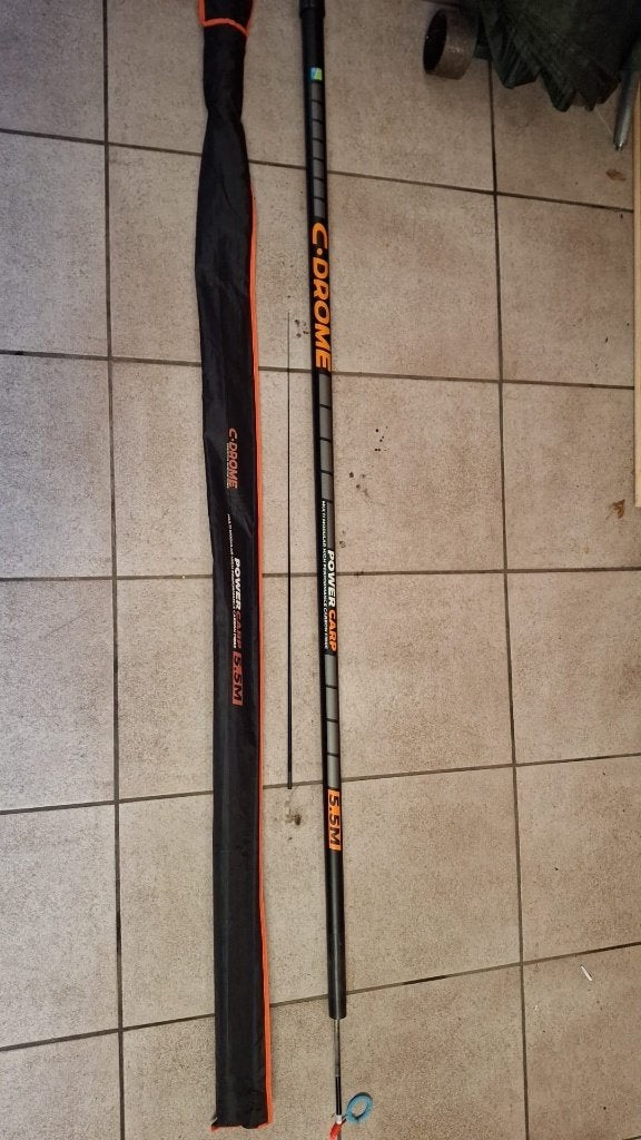 vaste hengel van   c-drome  5m50 power carp, Watersport en Boten, Ophalen, Zo goed als nieuw, Vaste hengel