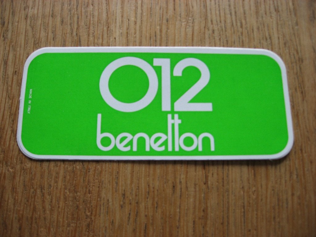 O12 Benetton Vintage Sticker, Verzamelen, Ophalen of Verzenden, Nieuw, Overige typen