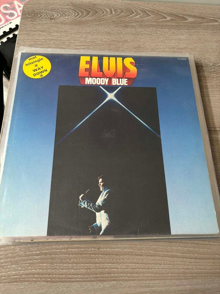 Elvis lp, moody blue, Nederlandse persing, orange label,, CD & DVD, 12 pouces, Housse de protection extérieure, Enlèvement ou Envoi