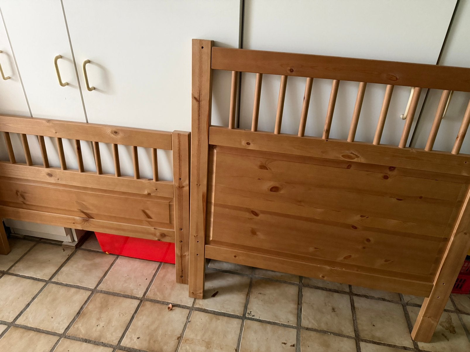 Houten bedframe voor 1 persoon, Ophalen, Zo goed als nieuw, Eenpersoons, Hout
