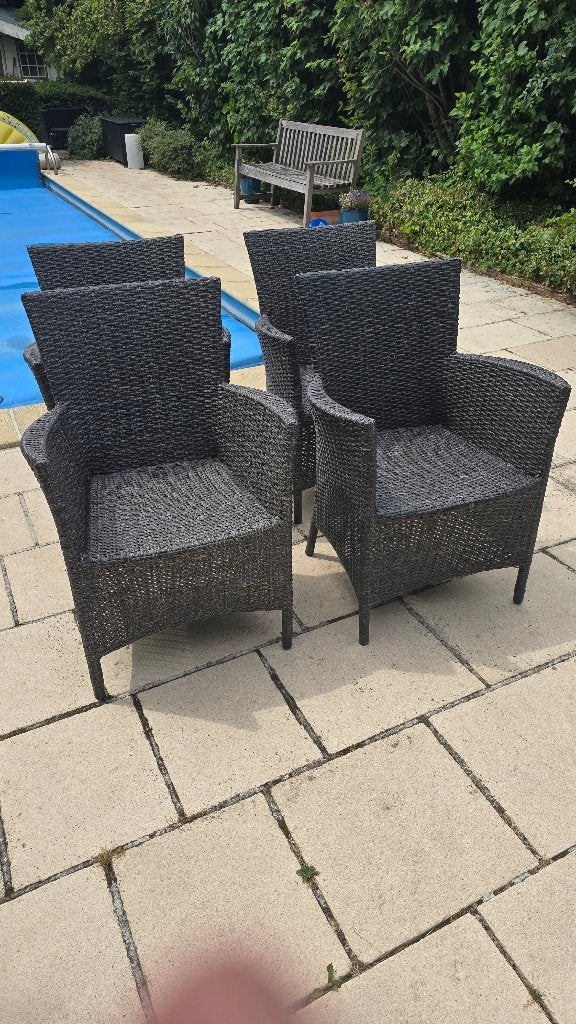 4 tuinstoelen (eventueel 6), Tuin en Terras, Ophalen, Gebruikt, Kunststof