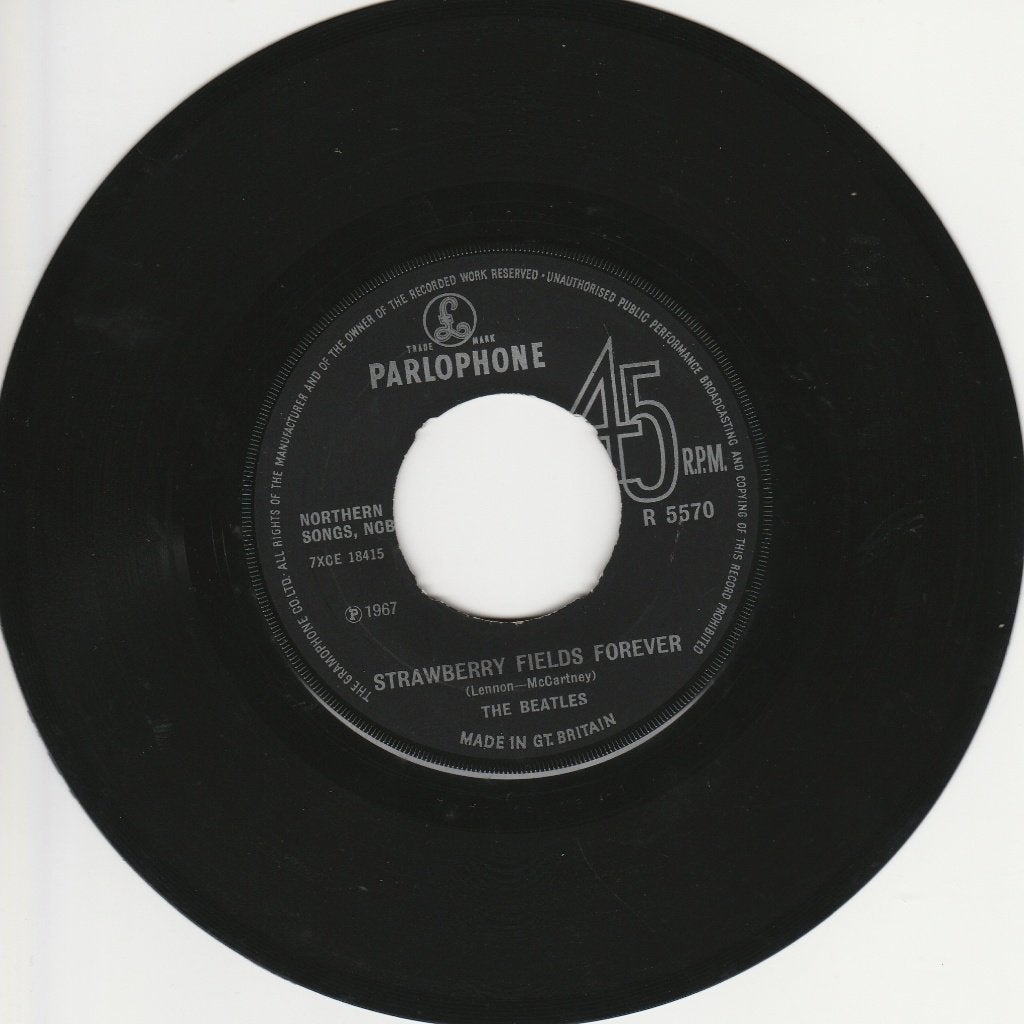 Single en vinyle 45T (7") :«Strawberry Fields» des Beatles, Enlèvement ou Envoi, Utilisé, 7 inch
