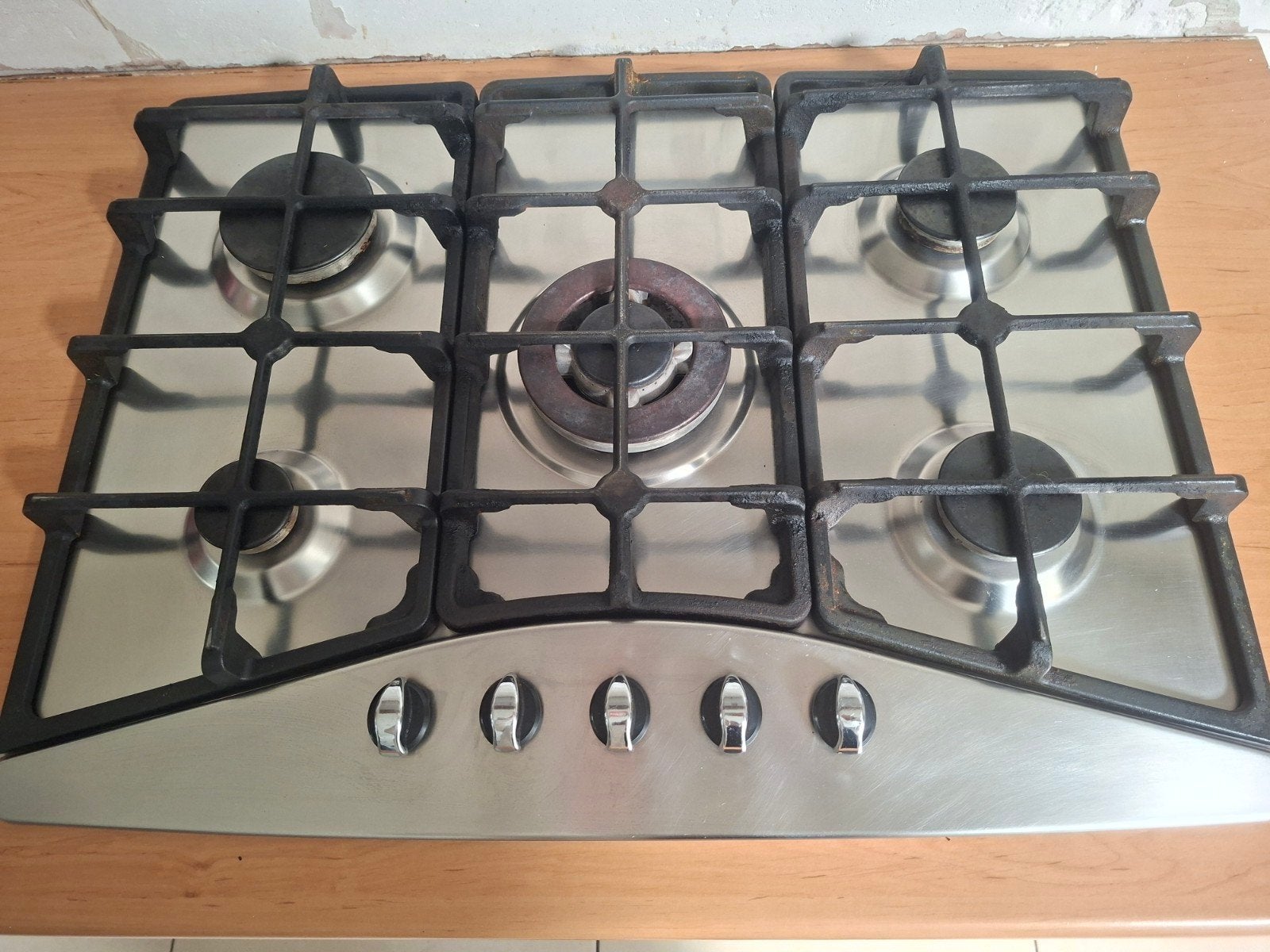 Airlux inbouw gaskookplaat met 5 pitten in gietijzer., Ophalen, Gebruikt
