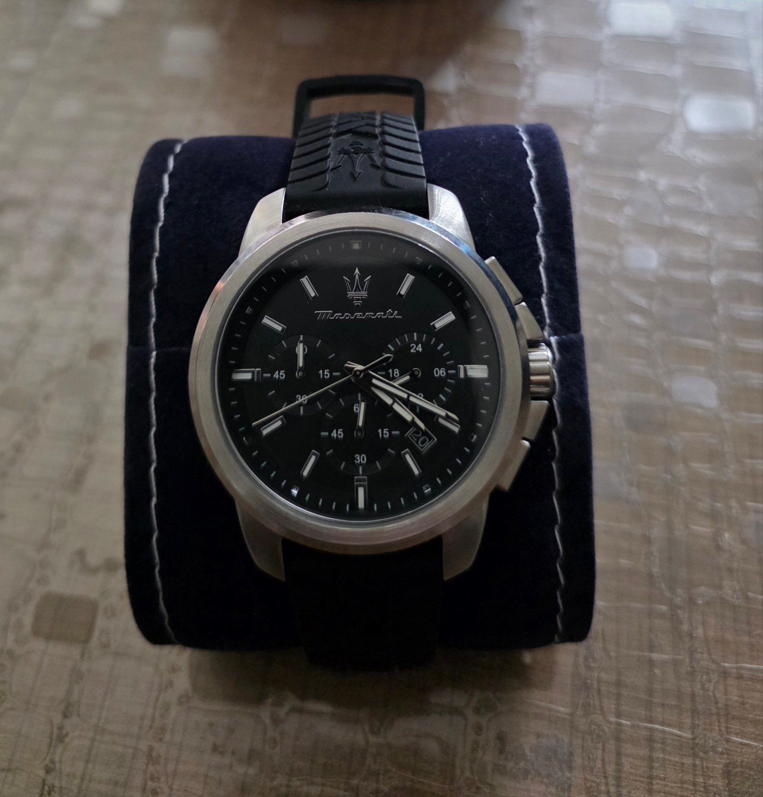 Montre Maserati – Chronographe, Handtassen en Accessoires, Horloges | Heren, Ophalen of Verzenden, Staal, Overige materialen