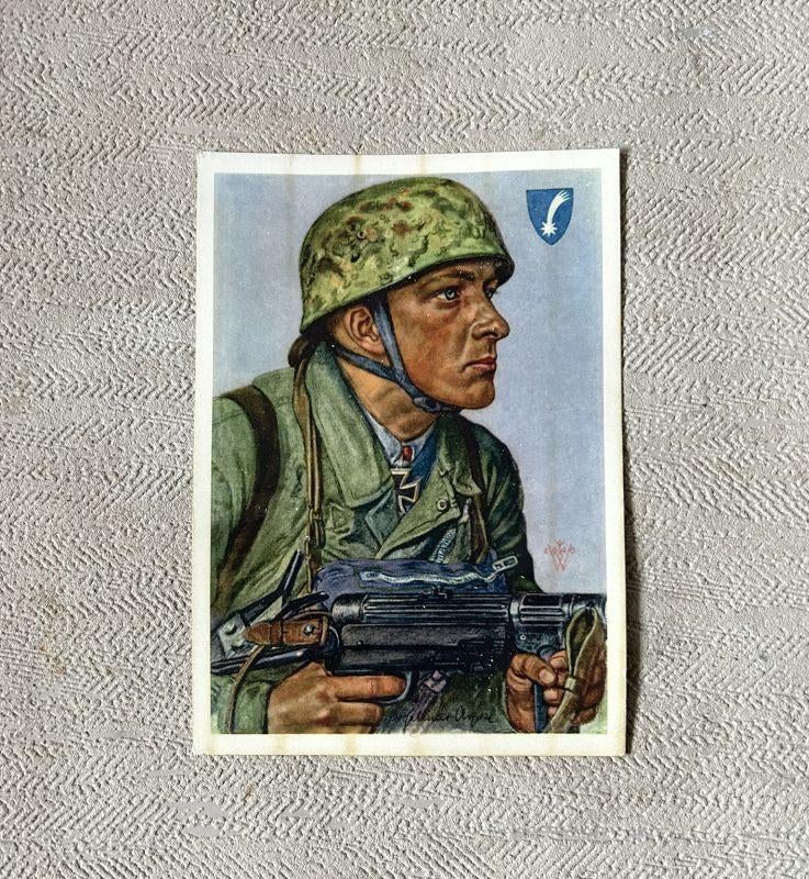 wo2 - Duitse Fallschirmjäger postkaart - Duitse para, Verzamelen, Ophalen of Verzenden, Luchtmacht, Foto of Poster