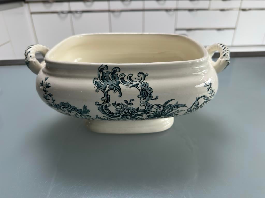 Antieke terrine groenblauw/ blauw collectie Regent, Ophalen