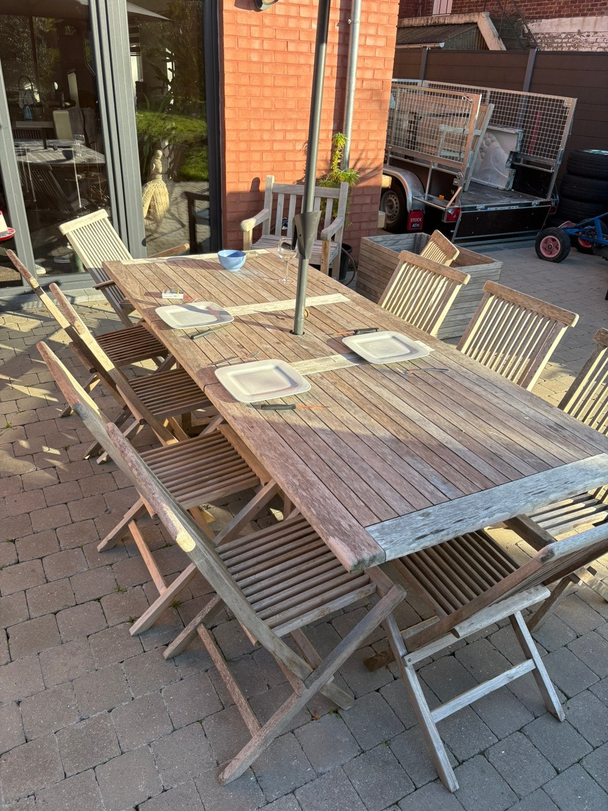 Ensemble meuble de jardin en Tech, Jardin & Terrasse, Enlèvement, Comme neuf