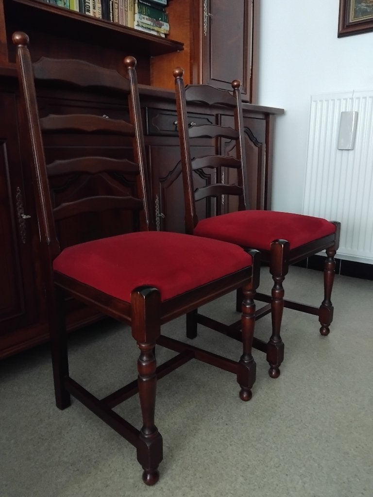 6 klassieke stoelen, Maison & Meubles, Enlèvement, Utilisé, Rouge, Bois