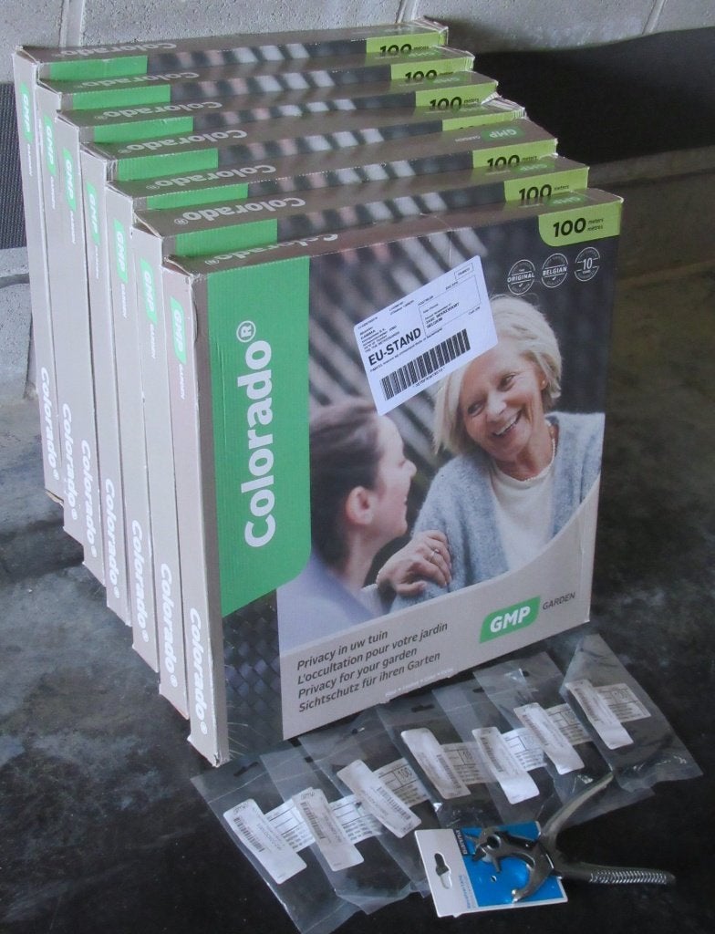 Lamel Colorado C50 zwart 100 m incl Strips - Set van 7 Nieuw, Tuin en Terras, Ophalen, Nieuw, Kunststof