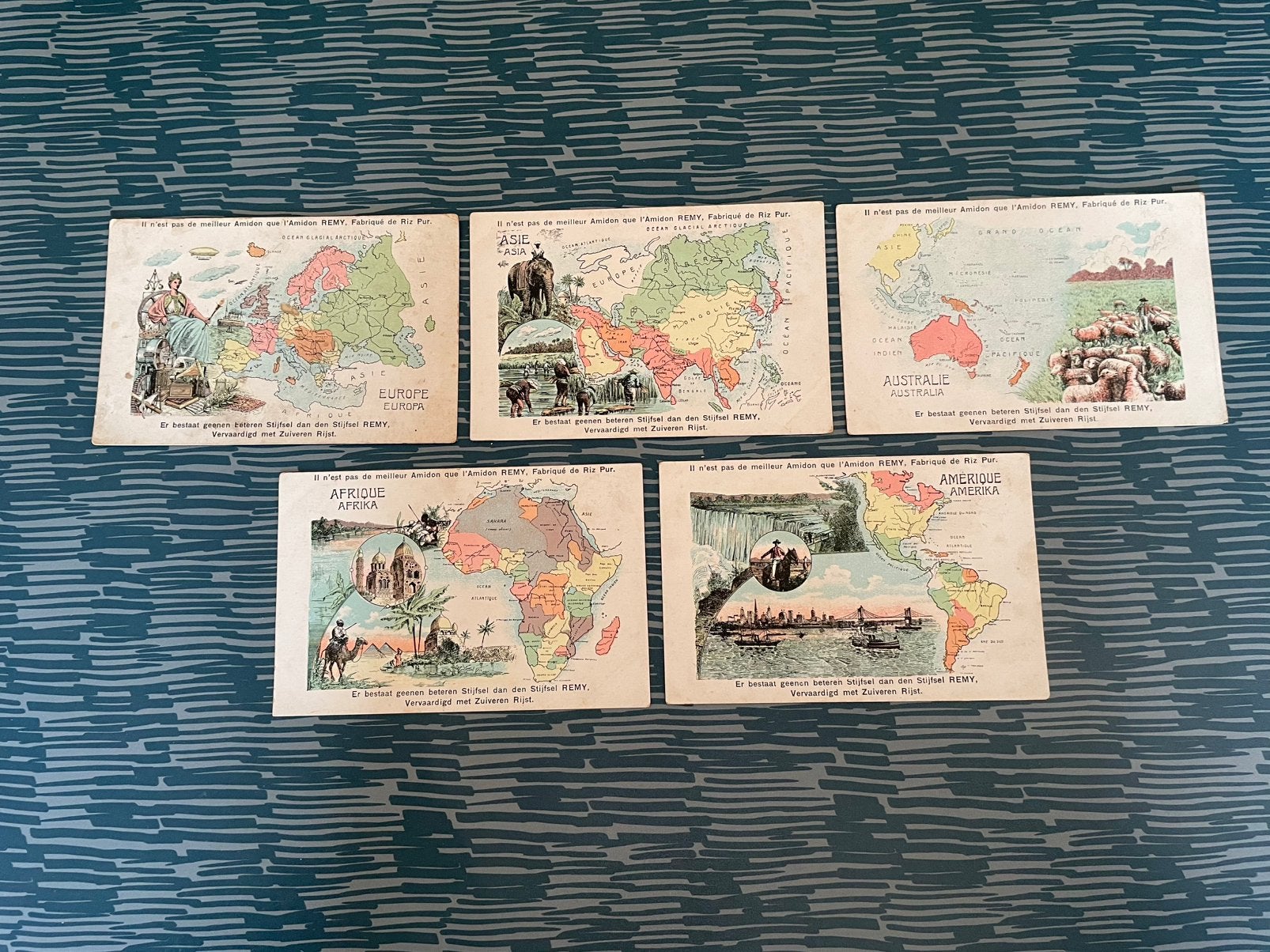 5 postkaarten Remy Leuven Wijgmaal werelddelen, Verzamelen, Ophalen of Verzenden, Gebruikt, Overige onderwerpen, Prent
