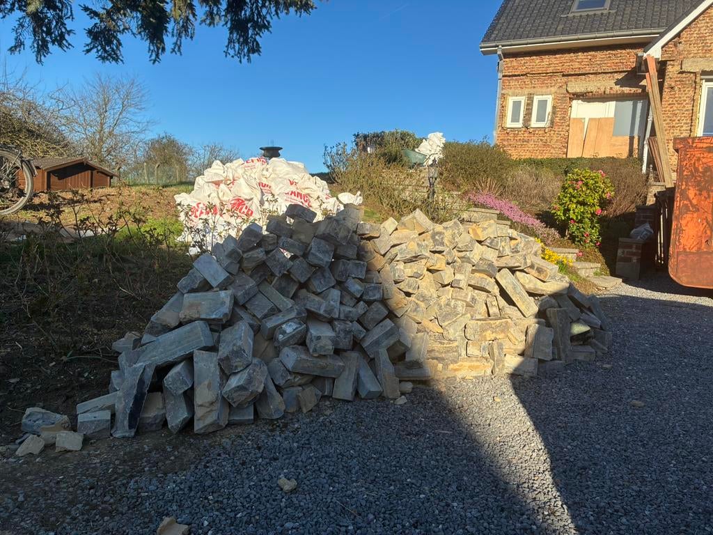Gekloven arduinen bouwstenen, Doe-het-zelf en Bouw, Metselstenen, Ophalen, Gebruikt, Natuurstenen