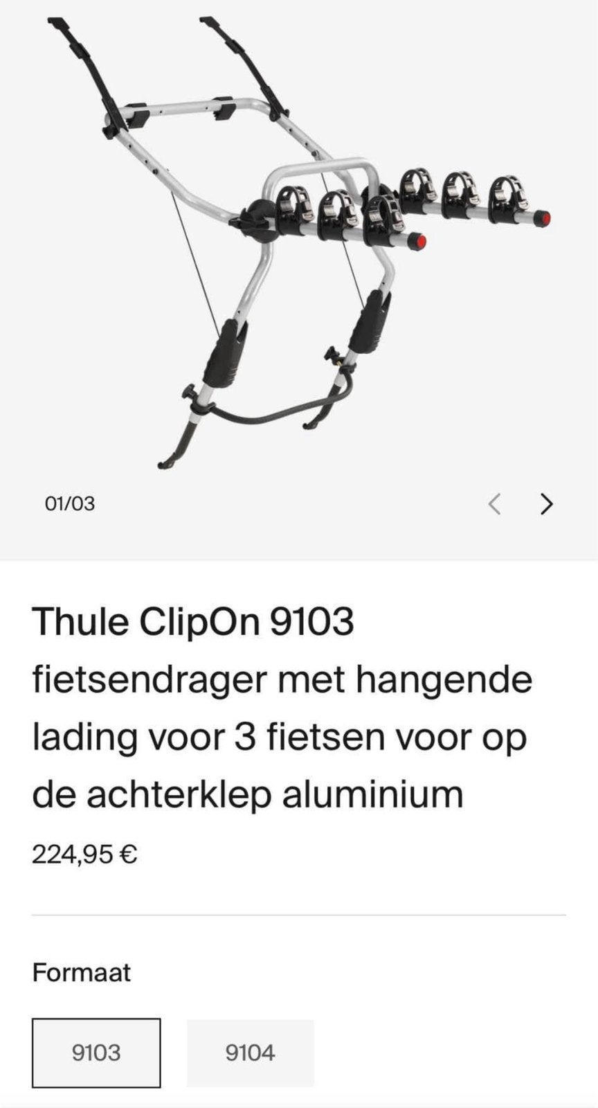 Thule ClipOn fietsendrager, Vélos & Vélomoteurs, Accessoires vélo | Porte-vélos, Enlèvement, Comme neuf