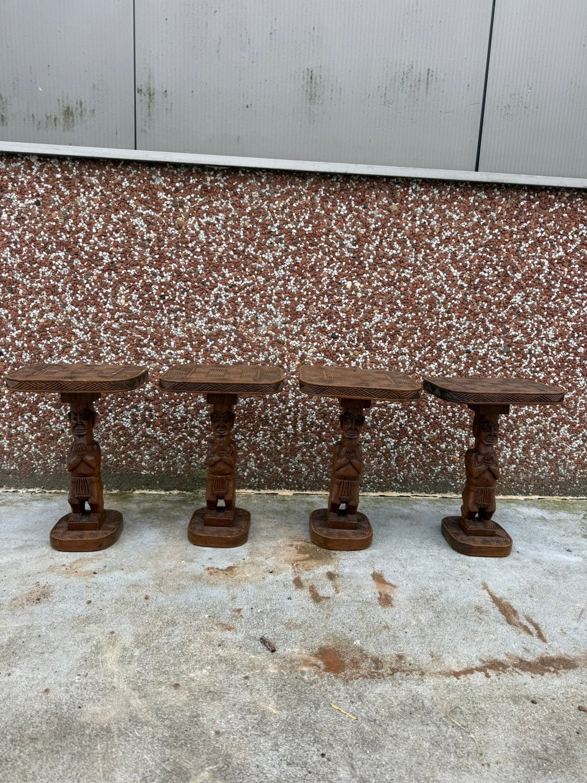 Hout gesneden krukjes, Huis en Inrichting, Ophalen, Gebruikt, Hout