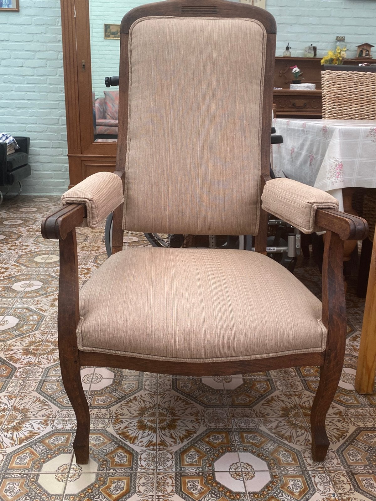 Fauteuil relax ancien avec dossier mobile, Antiquités & Art, Enlèvement