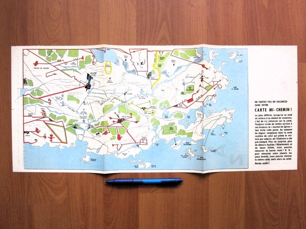 Supplément Spirou 1420 : la carte mi-chemin (1965), Livres, BD, Comme neuf, Une BD, Enlèvement ou Envoi