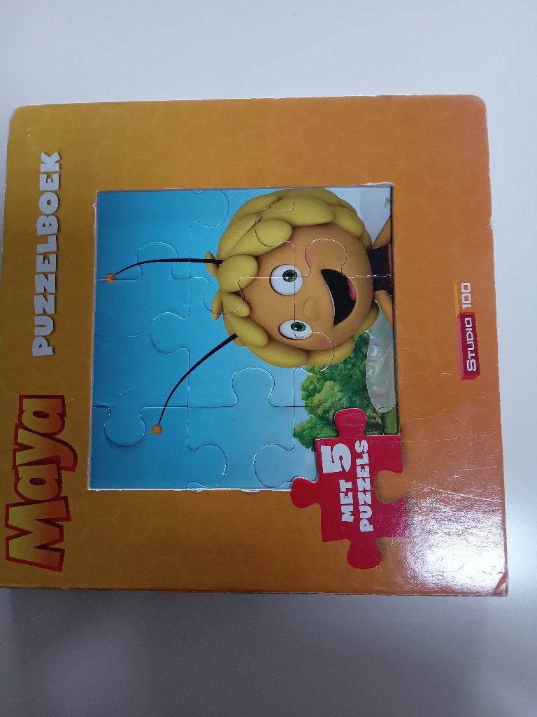 maya de bij boek met puzzels, Ophalen of Verzenden, 10 tot 50 stukjes, Zo goed als nieuw, 2 tot 4 jaar