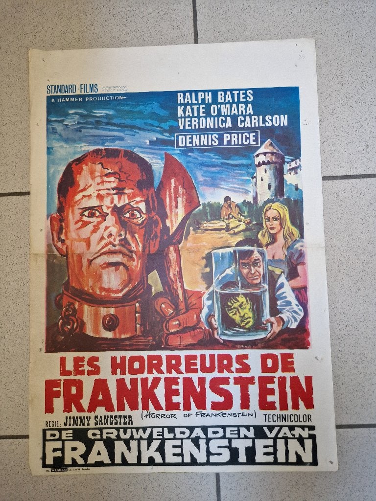 filmaffiche The Horror of Frankenstein 1970 filmposter, Rechthoekig Staand, Ophalen of Verzenden, Zo goed als nieuw, A1 t/m A3