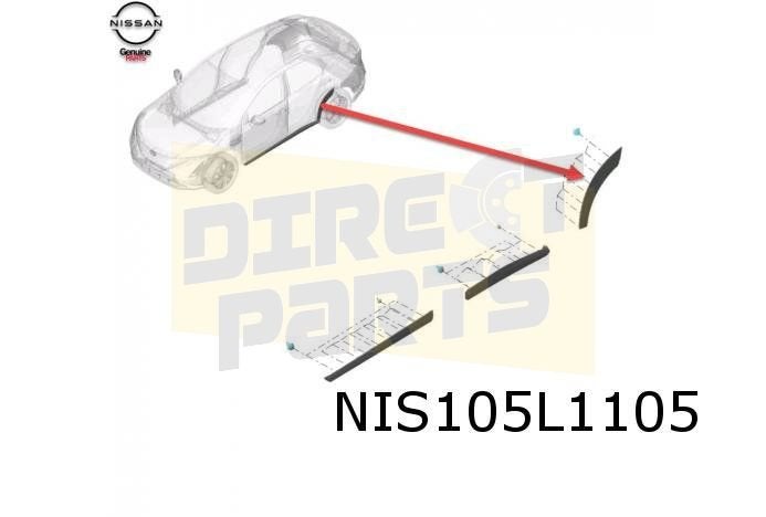 Nissan Ariya (7/22-) Stootlijst achterportier Links schermra, -, Verzenden, -, Nieuw
