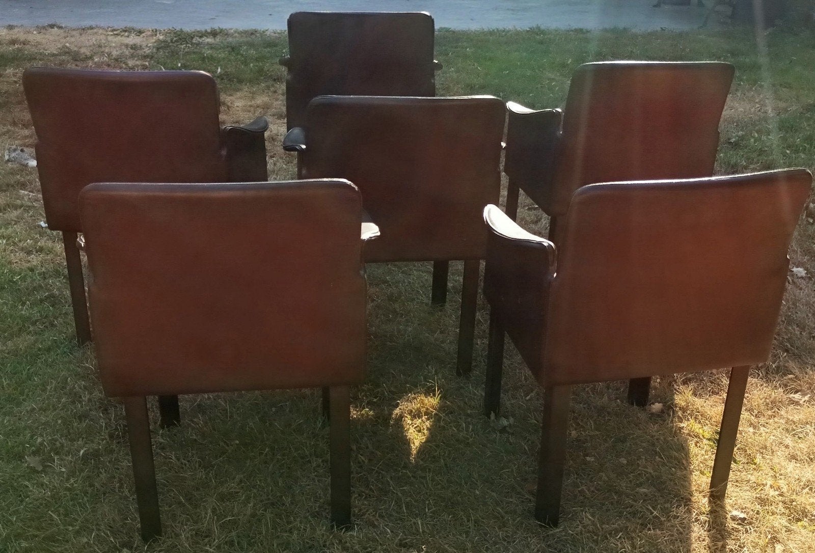 6st eetkamer stoelen van het merk DURLET, Huis en Inrichting, Stoelen, Ophalen, Bruin, Leer, Vijf, Zes of meer stoelen