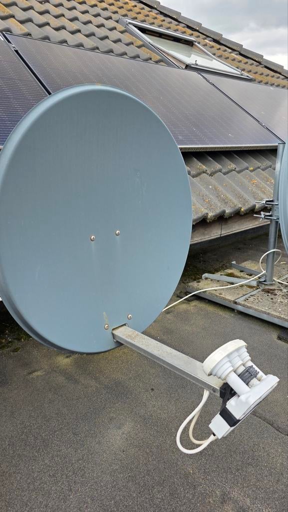 Plat avec tête triple LNB, 4 connexions, TV, Hi-fi & Vidéo, Antennes paroboliques, Enlèvement