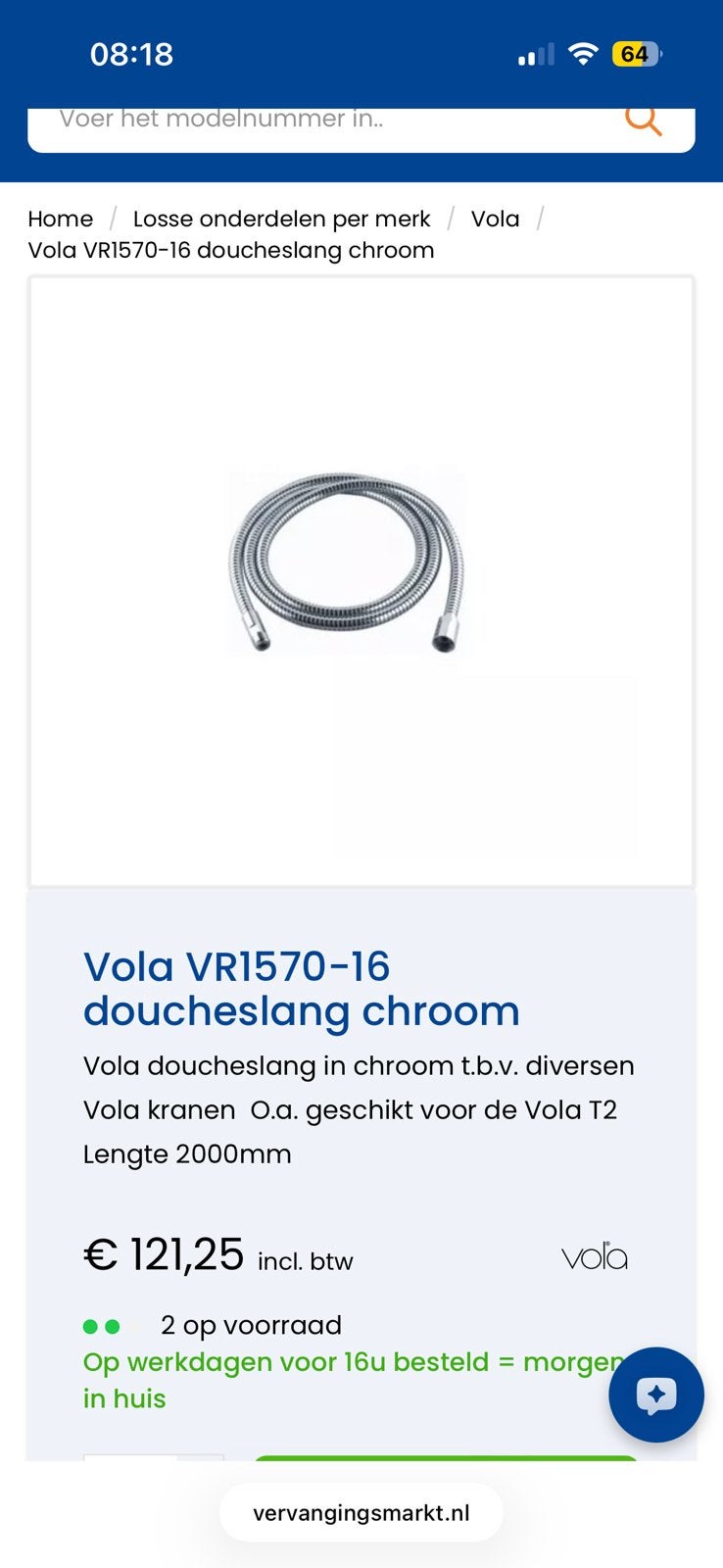Verschillende Vola artikelen, Ophalen, Nieuw, Chroom, Kraan