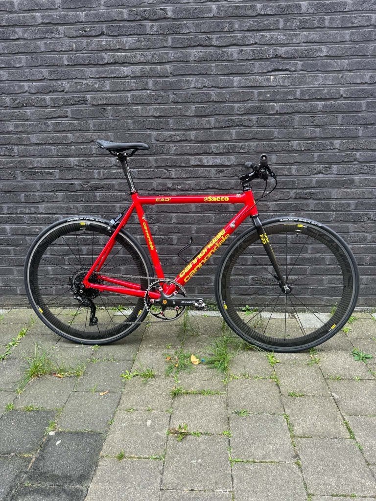 Cannondale CAD3 custom retro koersfiets, 28 inch, Gebruikt, 10 tot 15 versnellingen, Velgrem