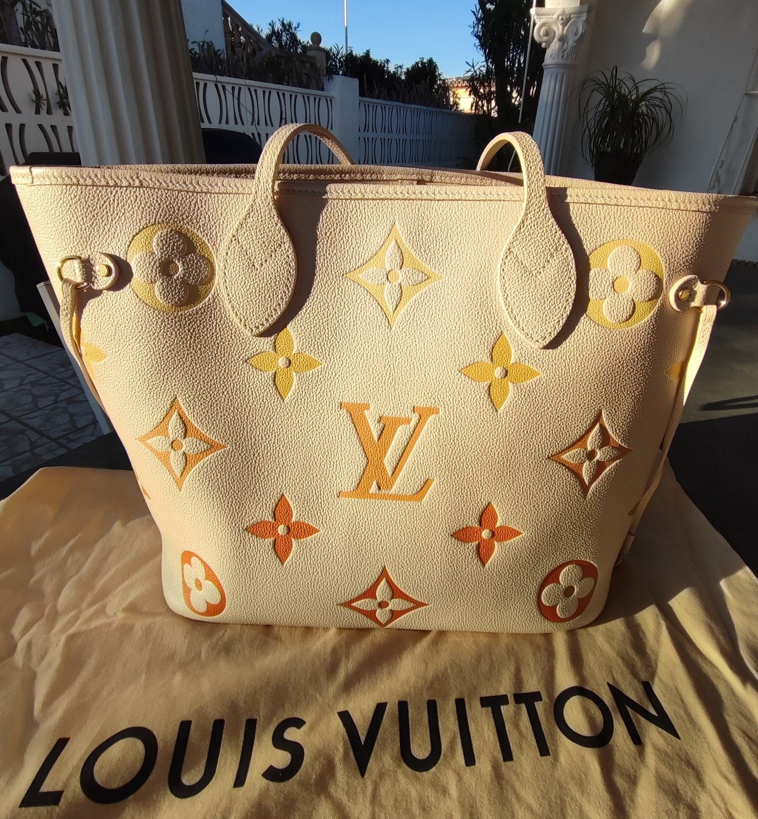 louis Vuitton sac cuir, Envoi, Comme neuf, Beige, Sac à main