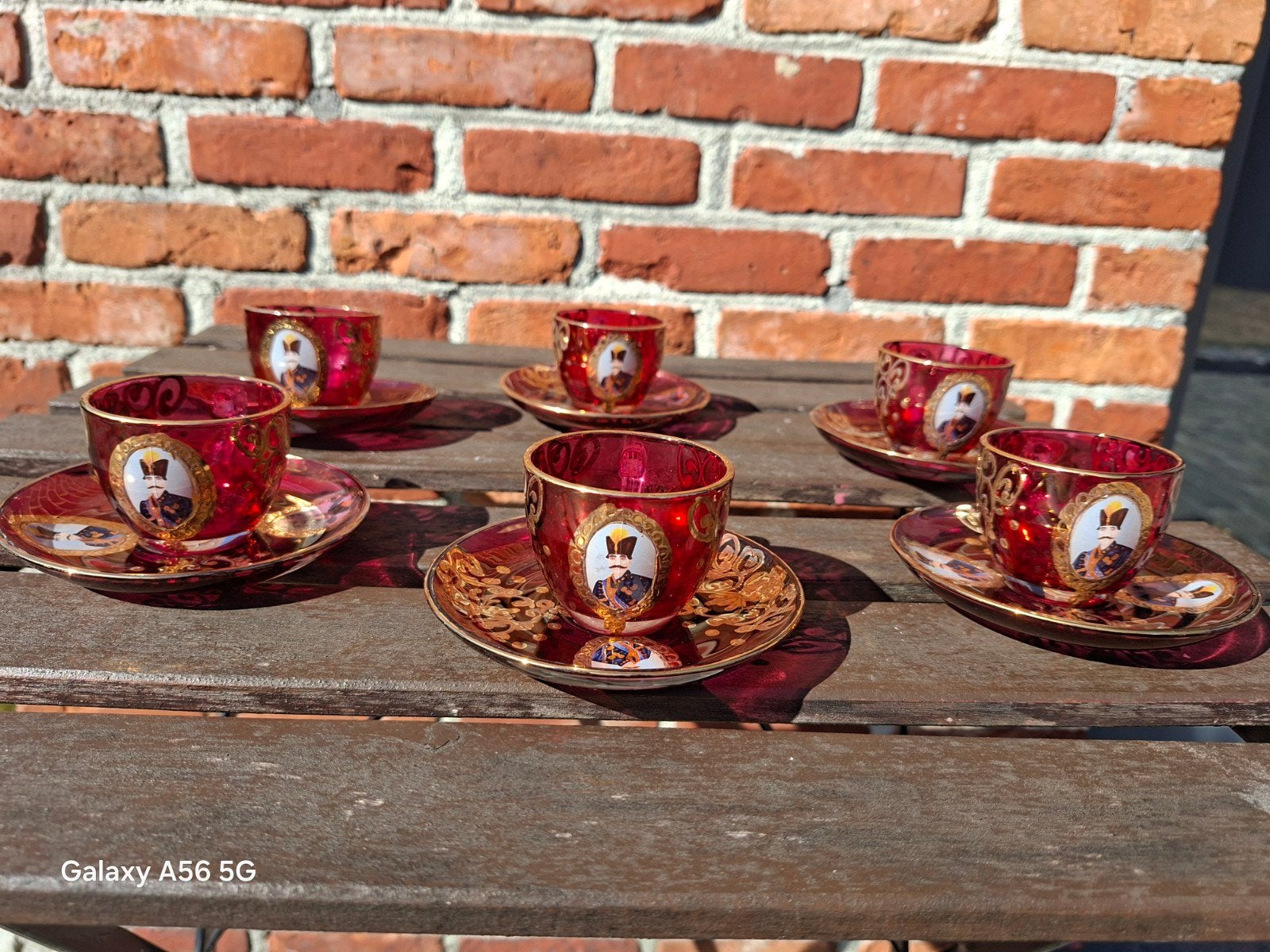 Set van 6 Perzische theekopjes, Antiek en Kunst, Antiek | Servies compleet, Ophalen of Verzenden