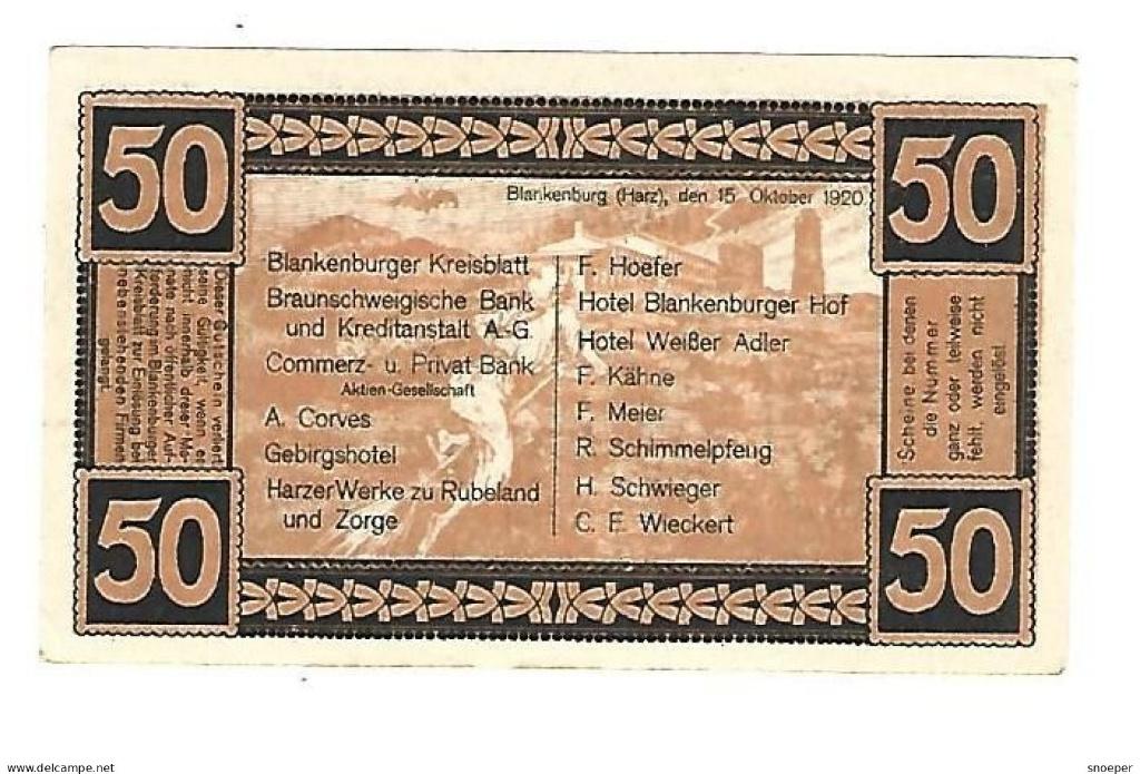 *notgeld blankenburg 50 pfennig 114.1, Postzegels en Munten, Verzenden, Duitsland, Los biljet