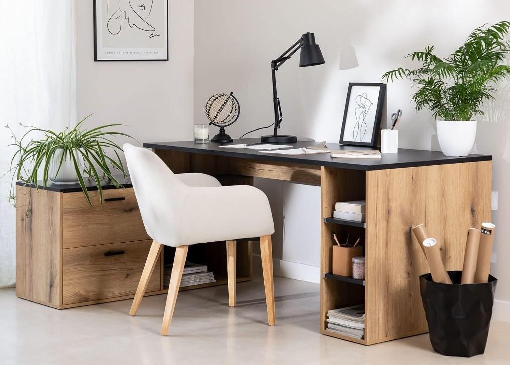 SKLUM massief houten bureau (Taluk-model) Conditie als nieuw, Huis en Inrichting, Bureaus, Ophalen, Hout, Hoekbureau, Zo goed als nieuw