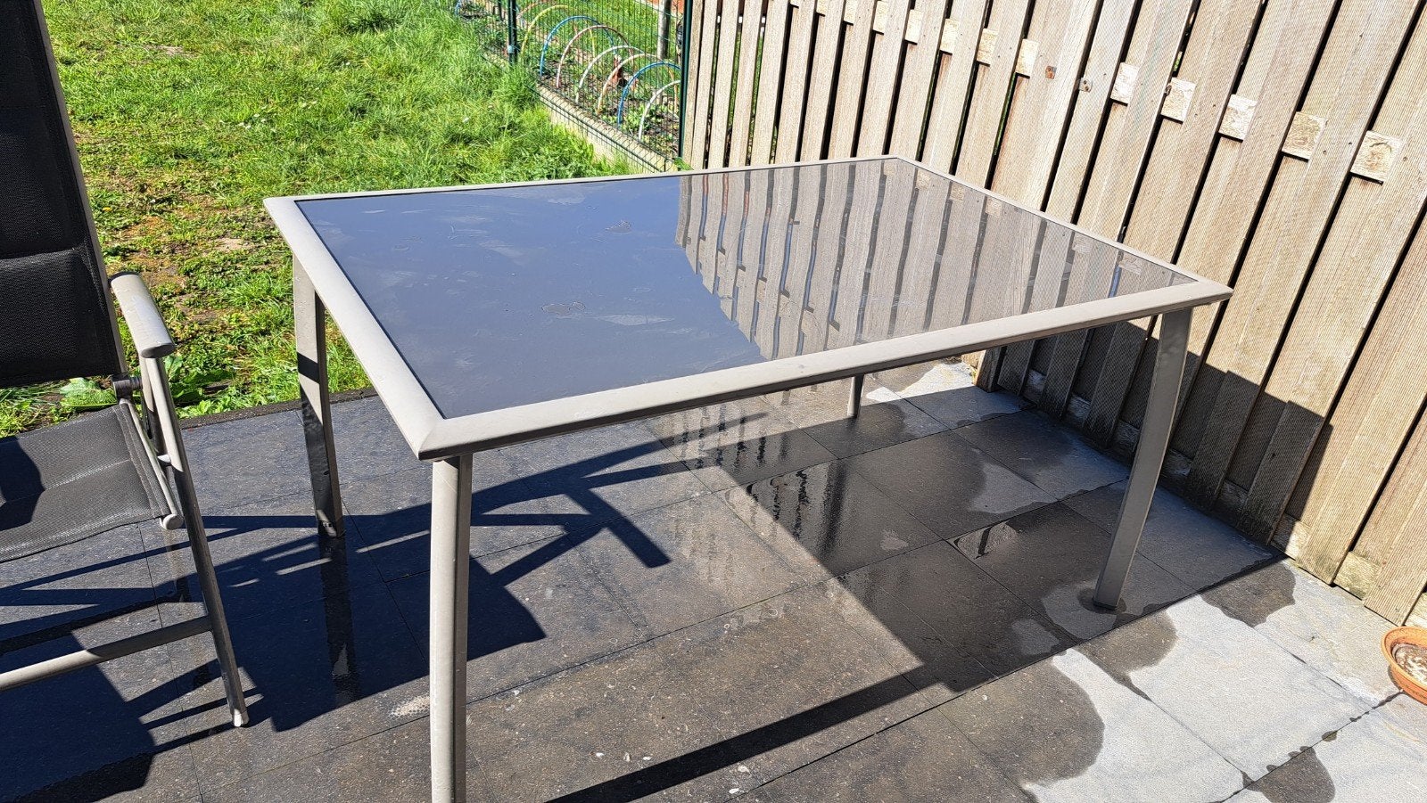 tuinset, Tuin en Terras, Tuintafels, Ophalen of Verzenden, Zo goed als nieuw, Rechthoekig, Overige materialen