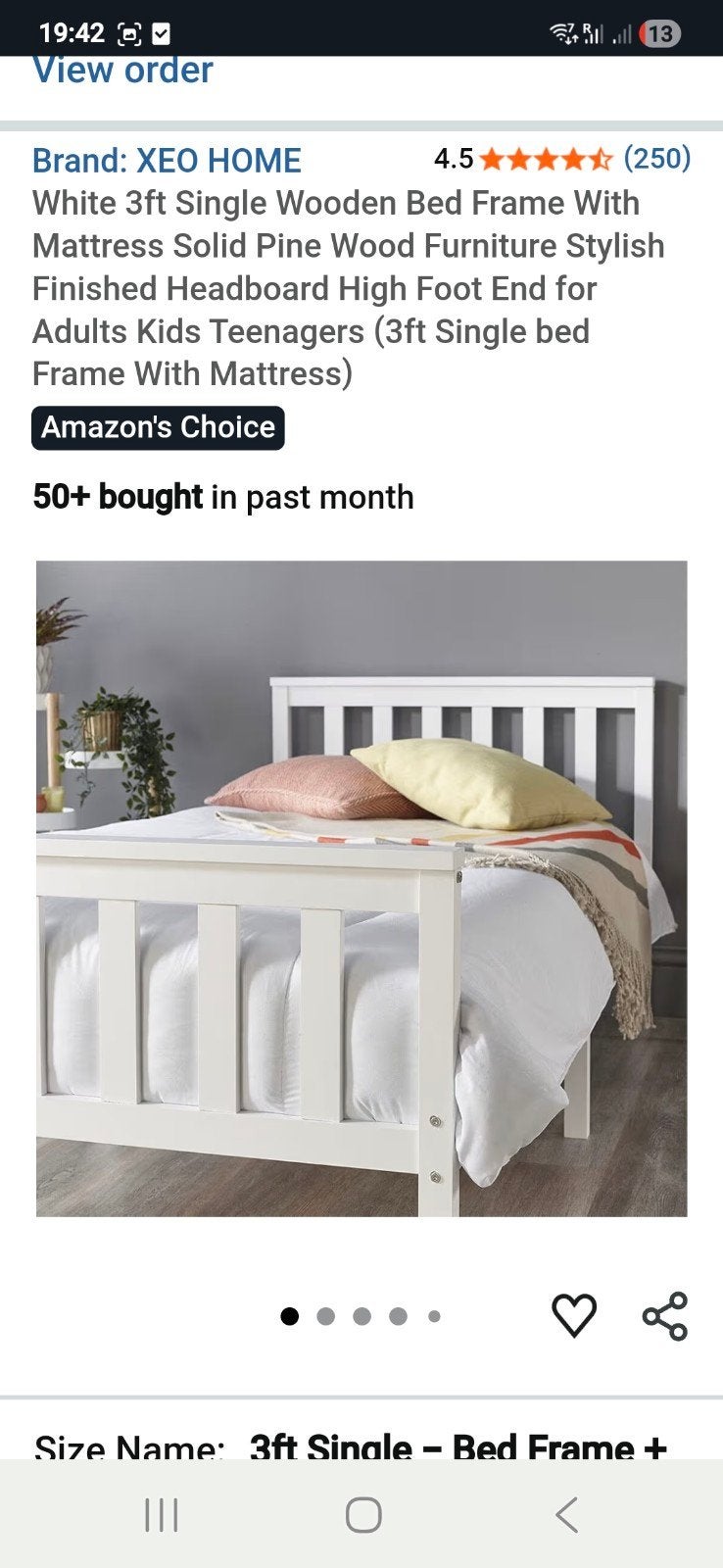 1pers bed nieuw met matras, Ophalen