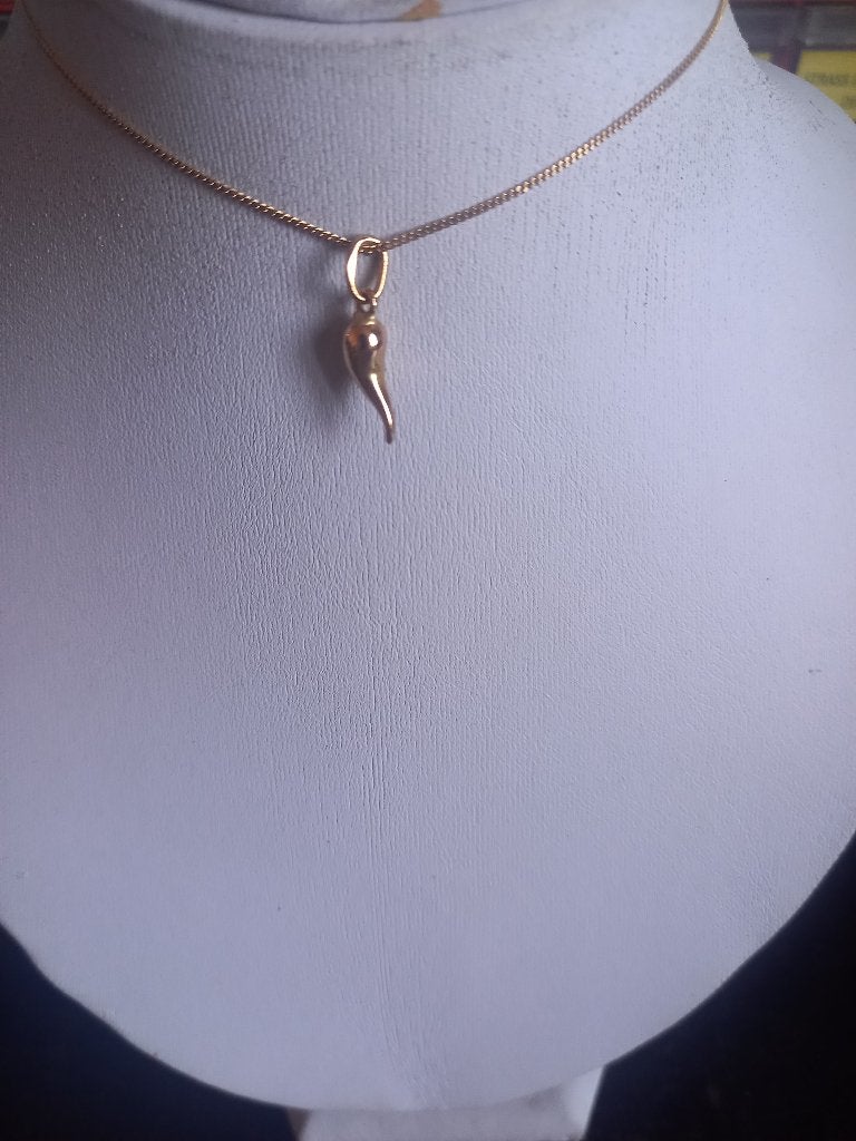 Pendentif  petite corne d'abondance or jaune 18 ct, Enlèvement ou Envoi, Neuf, Jaune, Or