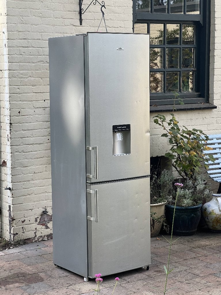 Grote koelkast met vriesvak RVS everglades, Elektronische apparatuur, Ophalen, Gebruikt, Met vriesvak