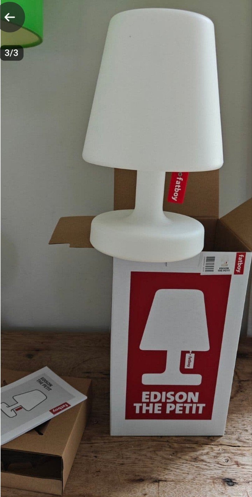 Fatboy Edison Tafellamp/ Buitenlamp/ Nachtlamp €40, Wit, Ophalen of Verzenden, Nachtlamp, Oplaadbaar
